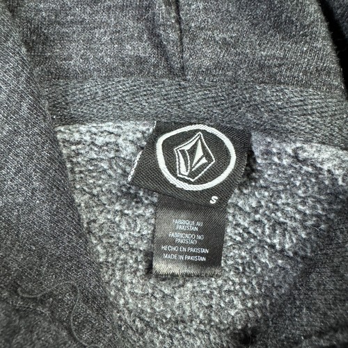 Volcom Hoodie Men’s Small Gray Pullover Graphic Logo Fleece Sweatshirt Skate - Picture 6 of 12