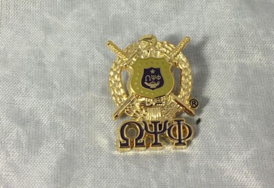Omega Psi Phi Fraternity Crest with 3 Greek Letter Lapel Pin-New!