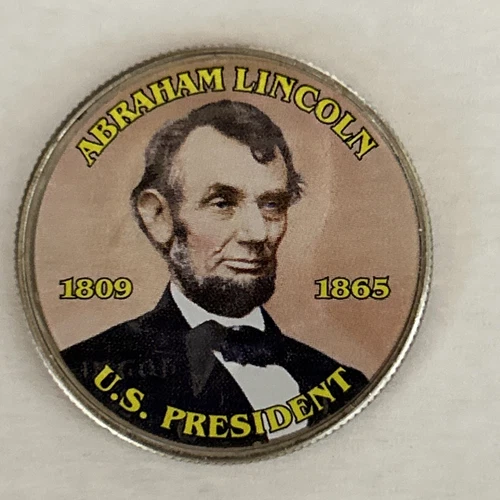 Abraham Lincoln US President - US Civil War - Colorized Kennedy Half Dollar Coin