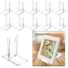 10 Sets Adjustable Acrylic Book Stand Display Holder for Plates Purses Clutch