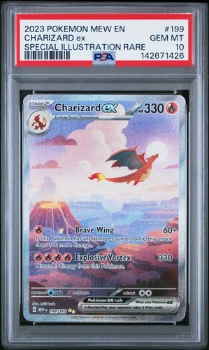 2023 POKEMON MEW EN-151 SPECIAL ILLUSTRATION RARE #199 CHARIZARD EX PSA 10