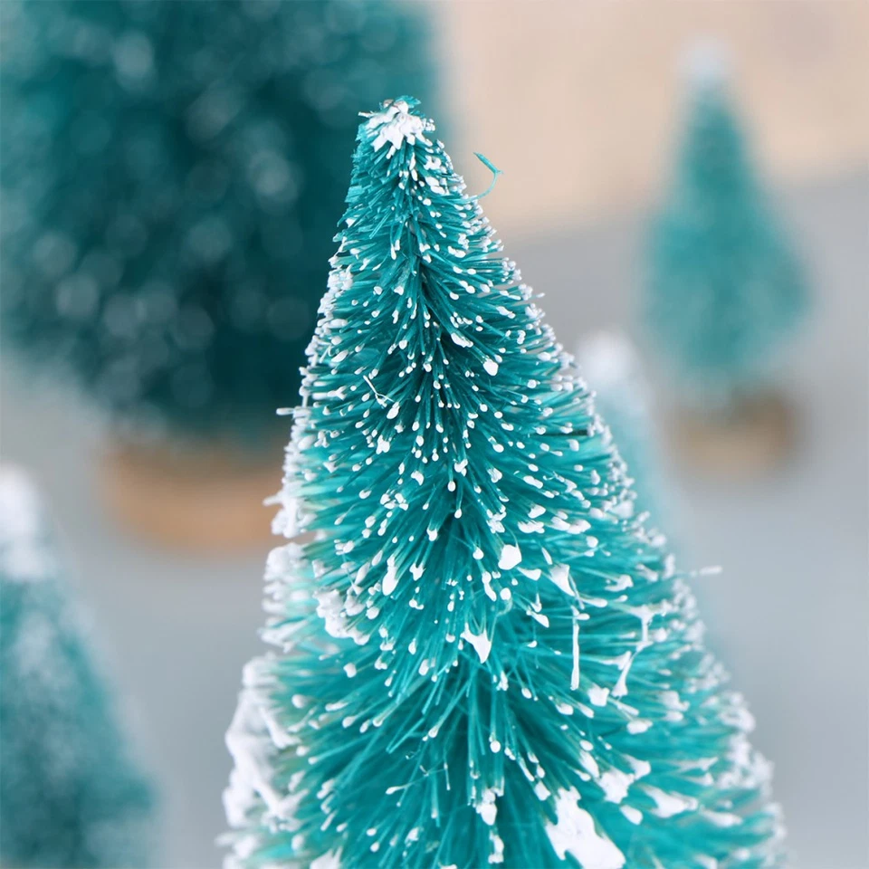 48PC Mini Christmas Tree Ornaments Sisal Trees Bottle Brush Diorama Models - Image 2 of 4