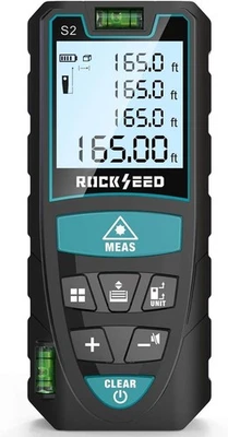 Portable Laser Measure 165' LCD Digital Laser Distance Meter w 2 Bubble Levels - Image 1 of 4