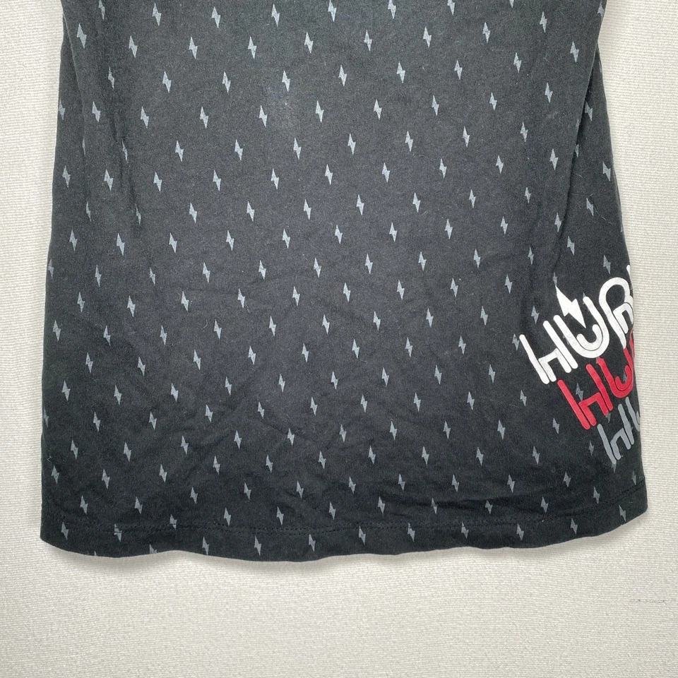 HURLEY женщин мини юбка XS черный хлопок большой логотип молнии болт Gothic Skater - Изображение 2 из 4