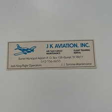 J K Aviation Inc. Air Taxi/Cargo Burnet TX c1980 Highland Lakes TX Ad SAH9-M1