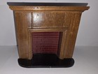 Miniature Dollhouse 1:12 Fireplace Wood Brown Brick Detail Single Unit — photo 1