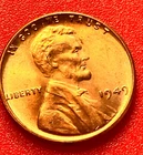 1949-P Lincoln Wheat Cent Penny GEM RED BU From an Original Bank Roll