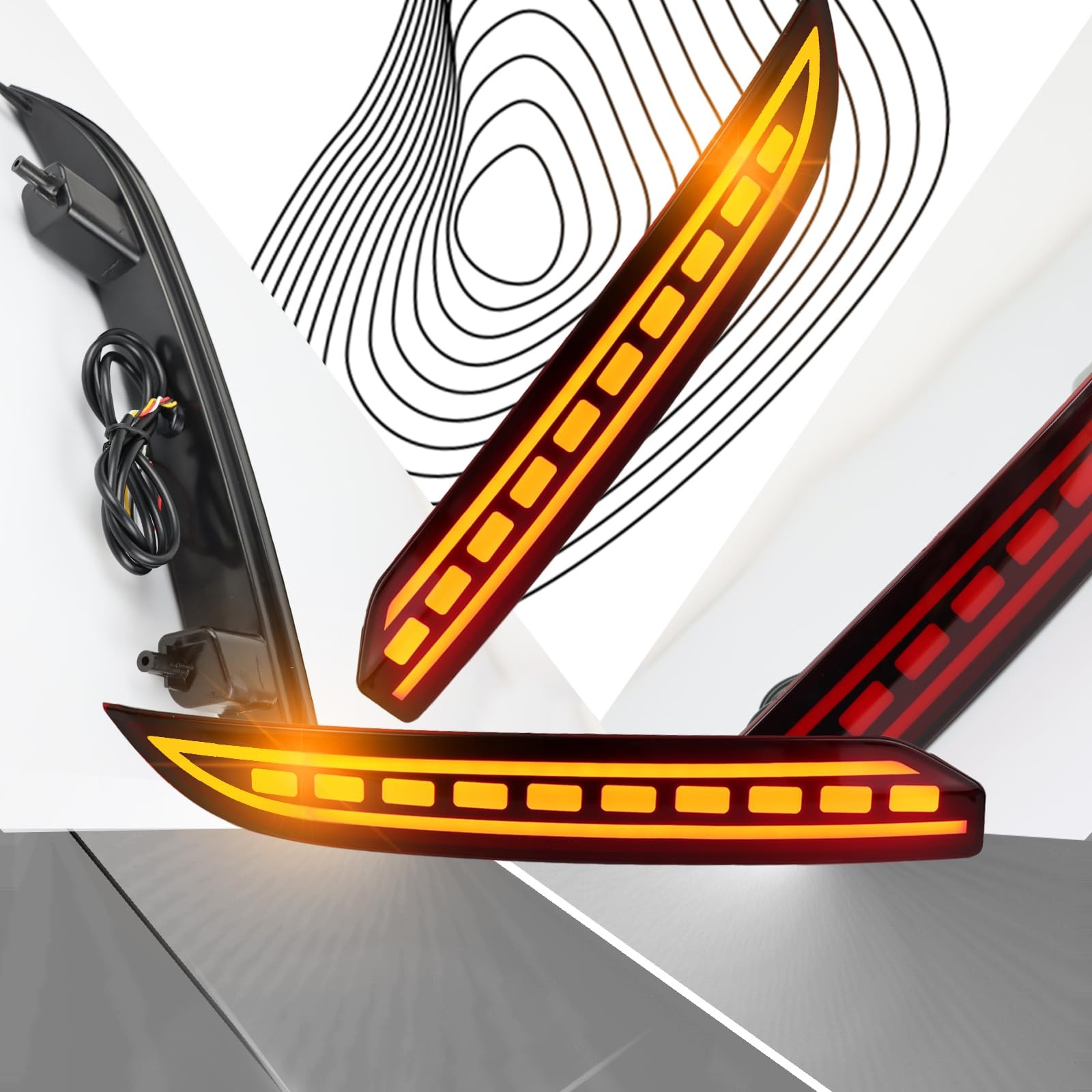 Suv Rear Led PGTOPONE Red LED Rear Bumper Reflectors Fog Brake Tail Light Lamps | eBay