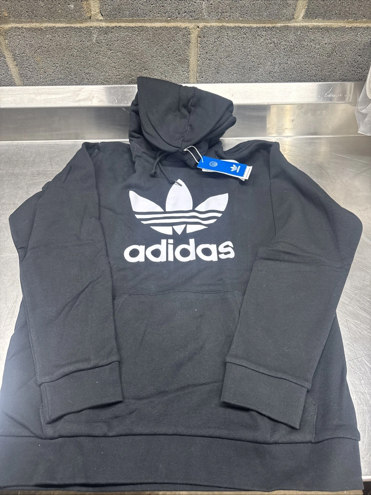 adidas Originals Men's Adicolor Classics Trefoil Hoodie Black/White Large