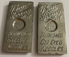 Antique BOYE Spring Steel Burnished Egg Eyed Needles in Metal Case Lot