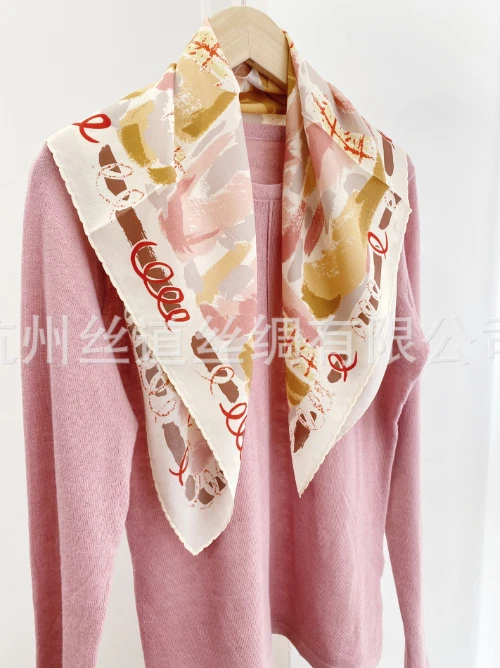 100% Silk Mulberry Neckerchief 65X65cm knit Print Scarf Bandanna Shawl Square