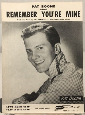 Remember Youre Mine Piano Ukulele Guitar Sheet Music Kal Mann Bernie Lowe 1957
