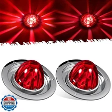 Partsam 2Pcs Red Glass Lens Watermelon Lights Kit LED Stop Turn Tail Lights w