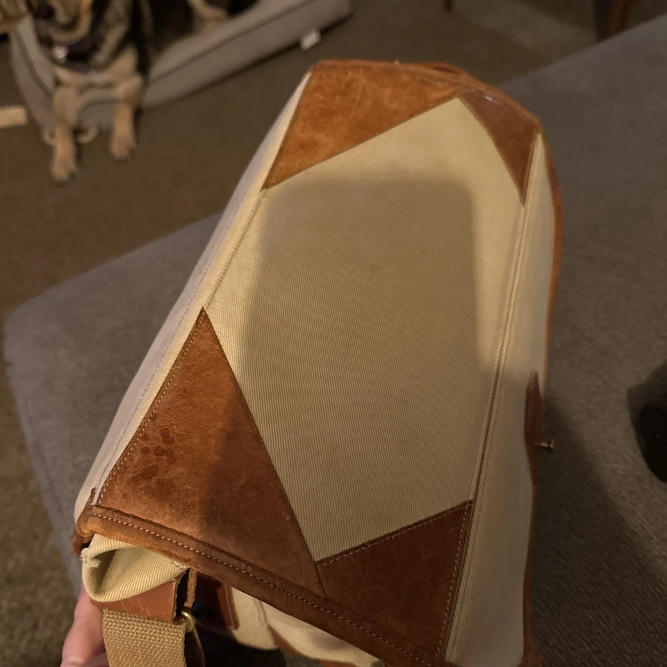 Fogg Camera Satchel Bag Case Khaki Canvas Leather, 14x11x6 Inches Very Rare - Image 3 of 4