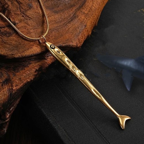 Stylish Sardine Pendant Jewelry Charm Necklace Elegant Chain Comfortable Wear - Picture 6 of 8