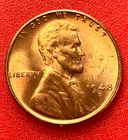 1948-S Lincoln Wheat Cent Penny GEM RED BU From an Original Bank Roll