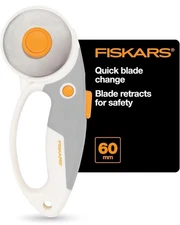 Fiskars 60mm Rotary Cutter for Fabric with Ergonomic Loop Grip And Comfort