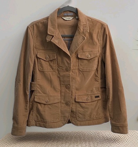 Chaqueta Blazer L.L Bean Pana Mujer Talla S Pequeña Caqui Parche Codo Deportivo Preparación - Imagen 2 de 20