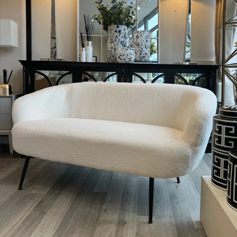 Modern Teddy White Tub Sofa Couch 1 2 Seater Lounge Club Sofa Accent Armchairs