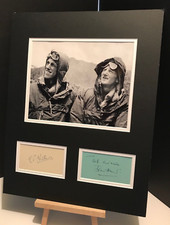 EDMUND HILLARY & JOHN HUNT Genuine Authentic Vintage Signed 18x14 Display COA