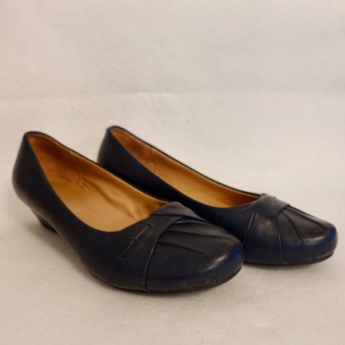 HOTTER petunia petun Size 5 Navy blue leather Low Wedge EU 38
