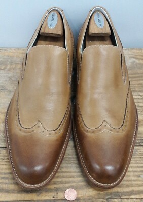 Perry Ellis Mens Wingtip Two Tone Brown Slide On Loafer Dress Shoes Size 10 M. Perry Ellis Slide On Loafer Men main image 3