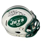 Vinny Testaverde Signed Jets TB 98-18 Mini Helmet w/ Ins Beckett Witness BAS COA