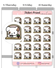 Coffee Drink Planner Stickers, Cute Coffee Lover Sticker for Calendar & Journal