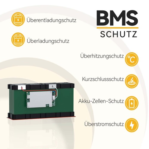 12V 6Ah Lithium Batterie LiFePO4 Akku mit BMS 4000+ Zyklen für SolarKinderroller - Afbeelding 6 van 7
