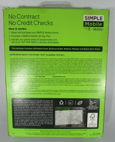 Simple Mobile TCL LX 4G LTE Prepaid Cell Phone Smart Phone, NEW! - Picture 4 of 5