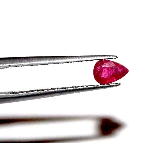EGL USA TESTED AND CERTIFIED PEAR RED 0.48CT NATURAL GENUINE RUBY - Image 2 of 3