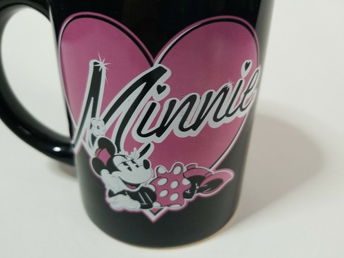 Sexy Minnie Mouse Coffee Mug by Jerry Leigh Black w/Pink Heart Large Cup - Picture 2 of 12