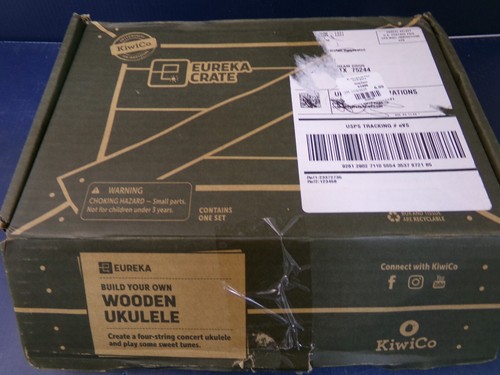 KIWICO UKULELE KIT, WOOD PROJECT, EUREKA CRATE & BUILD, NIB - Picture 19 of 21