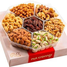 - Thanksgiving Mixed Nuts Gift Basket in Red Gold Box (7 Assortments, 1 LB) Holi