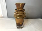HTF Vintage Waterford Marquis Cha Cha Cha Crystal Vase Modern Design 12" Amber