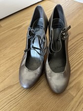 Bertie Ladies Gold Heels with Buckle Detail Size 6