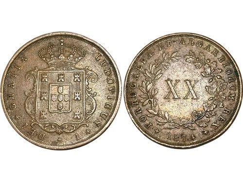Portugal, 20 Reis, Lisboa, 1874 [MON_113]