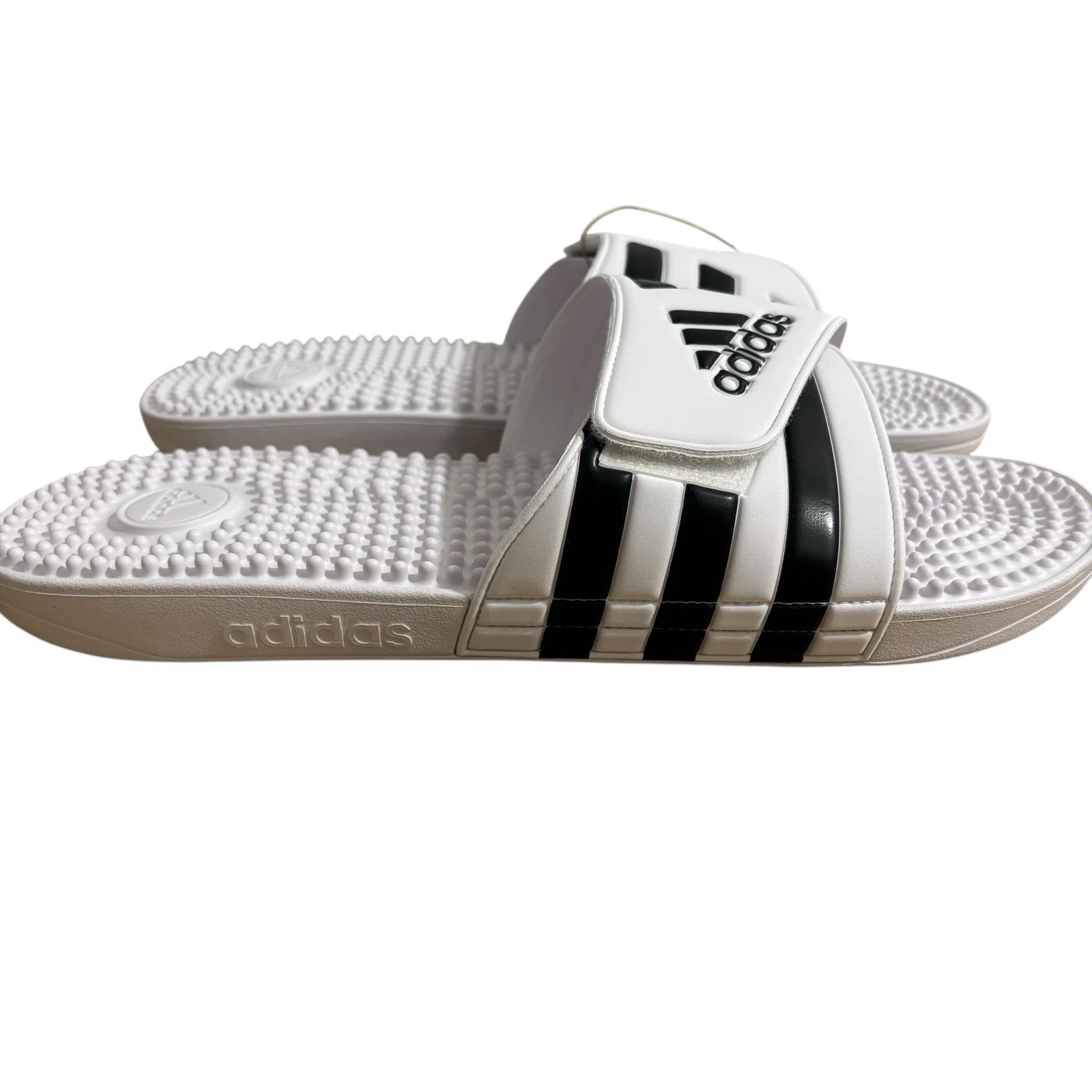 Adidas Adissage Slides Uomo Tg 18 Sandali Bianchi Sportivi NUOVI