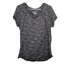 Xersion T-Shirt Women's Large Heather V-Neck Short Sleeve Active Performance Top