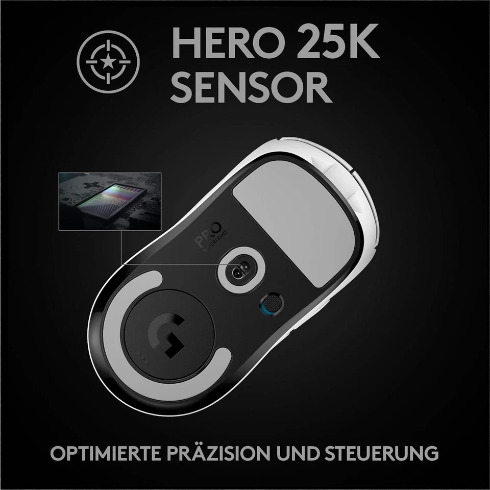 Logitech G PRO X SUPERLIGHT kabellose Gaming-Maus mit HERO 25K Sensor - Weiß - Bild 4 von 4