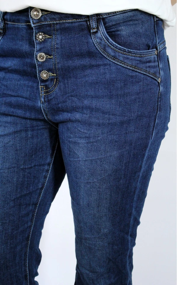 KAROSTAR ★ JEANS HOSE BOYFRIEND BAGGY STRETCH KNOPF BLAU NEU 38 40 42 44 46 48 - Bild 4 von 4