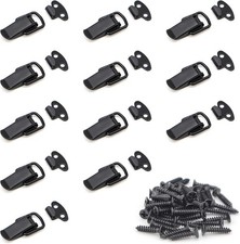 Stainless Steel Spring Toggle Lock Clasp Small 12 Set Black
