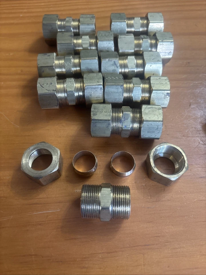 Parker 3/4” x 3/4” Brass Compression Fittings. Box of 10! 1VDA9 - Image 4 of 4