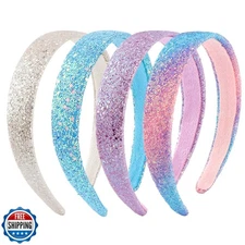 Tihebax Headbands for Women Girls Glitter Purple Blue Headband Women Girls Sp
