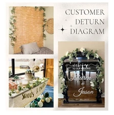 Der Rose 2Pack Artificial Eucalyptus Flower Garland Fake Rose Flower Vine Seeded