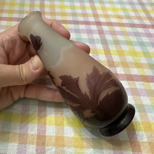 Antique Emile Galle Cameo Glass Cabinet Vase - Picture 7 of 11