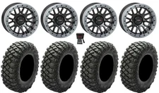 System 3 SB-9 Bdlk 15" Wheels Gloss Bk 30" Crawler XG Tires Renegade Outlander
