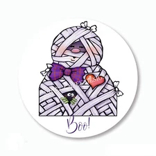Whimsical Halloween Mummy Stickers Halloween Favors Mummy Labels Envelope Seals