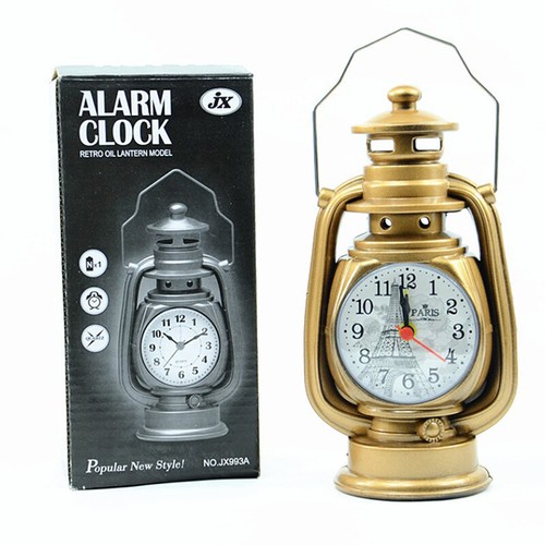 1Pc Retro Kerosene Light Alarm Clock Vintage Alarm Clock Table Clock For Home - Picture 9 of 12