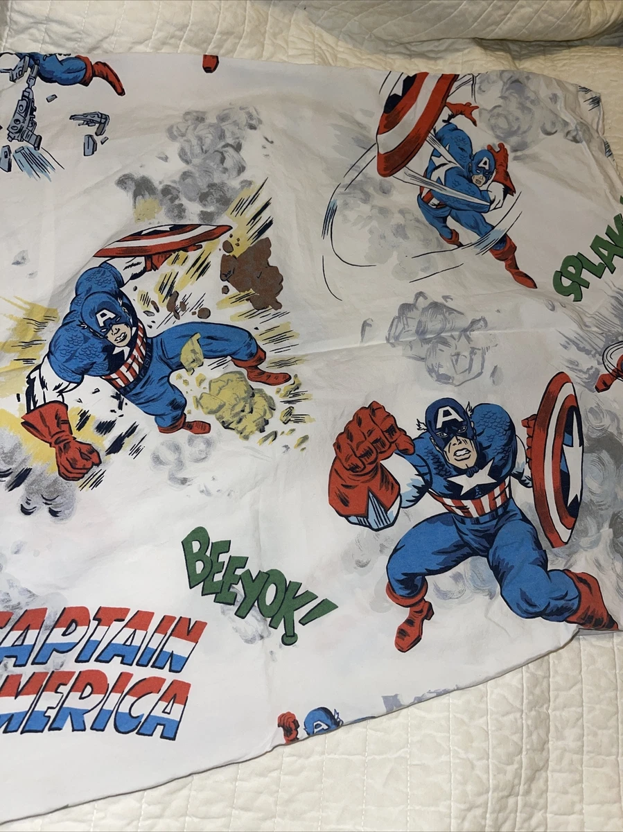 Pottery barn kids marvel single standard cotton pillow case bedding comic book